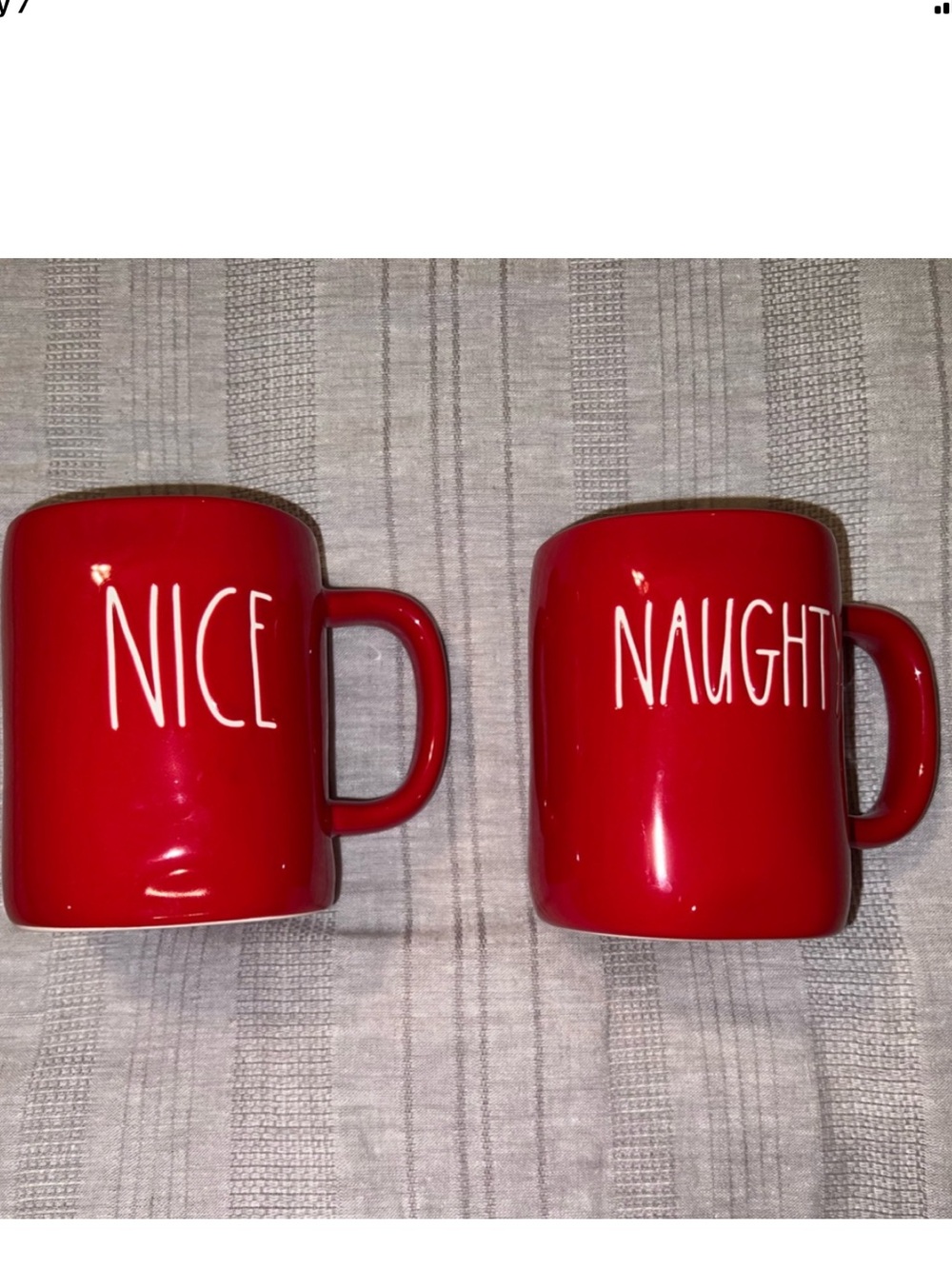 Rae Dunn Naughty & Nice Mugs Set of 2